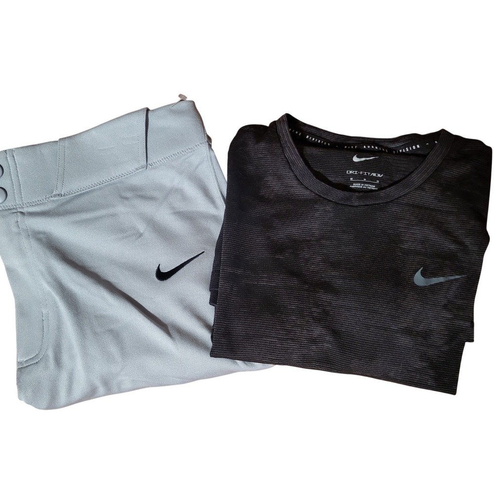 Nike Running/Golf Division Mens Dri-FIT ADV Shirt and Pants Set Black Grey sizeM - Picture 5 of 8